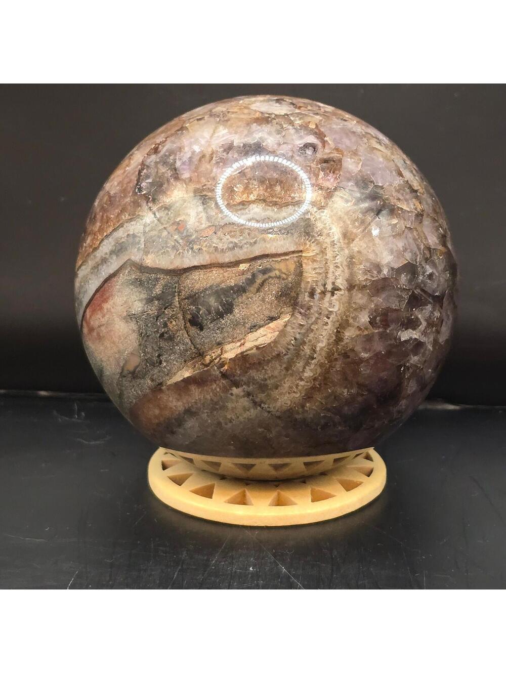 238. HUGE Amethyst with Crazy Lace Agate Sphere